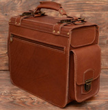 Крупный коричневый портфель для мужчины