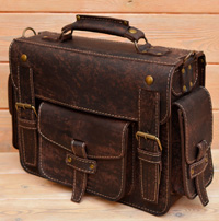 Оригинальный кожаный портфель ручной работы