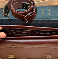Двухцветный мужской портфель на 2 отделения