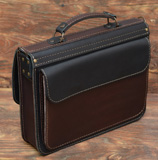 черно-коричневый мужской портфель