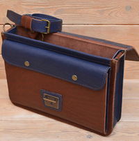 Лаконичный двухцветный кожаный портфель