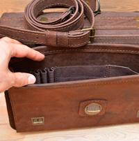 Оригинальный портфель из состаренной коричневой кожи