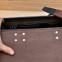 Легкий двухцветный кожаный портфель