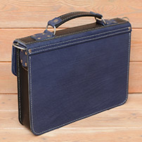 Яркий двухцветный портфель ручной работы