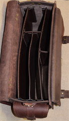 кожаный мужской портфель на заказ это практично - внутренние перегородки